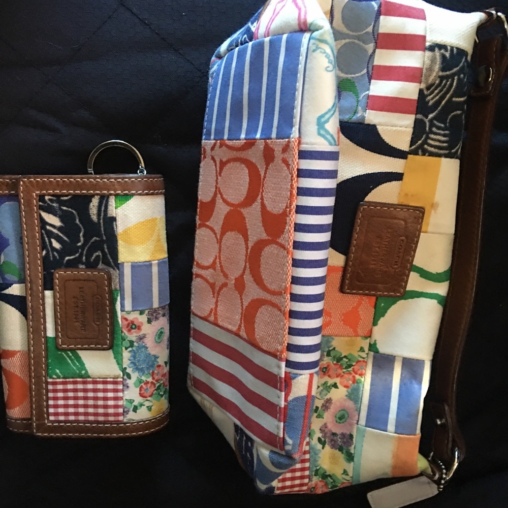 Coach authentic small patchwork purse & matching wallet.